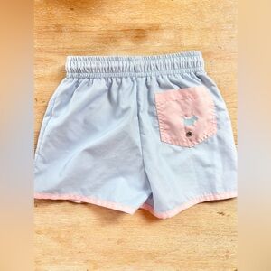 Stylish Kids' Blue and Pink Swim Trunks